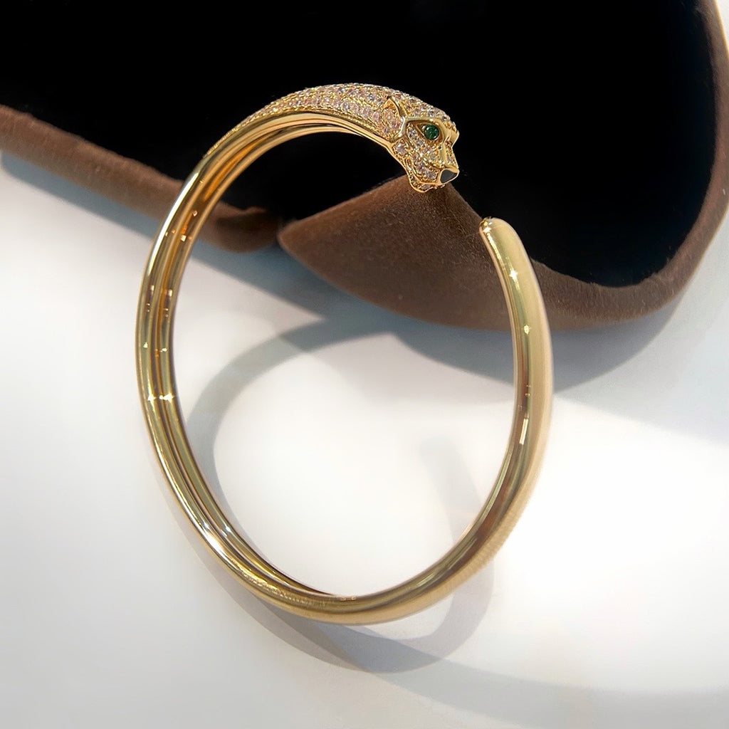 [Rose Tomorrow]PANTHERE HALF DIAMOND OPEN BRACELET