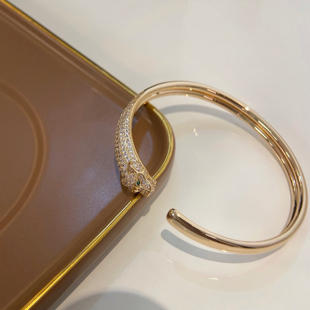 [Rose Tomorrow]PANTHERE HALF DIAMOND OPEN BRACELET