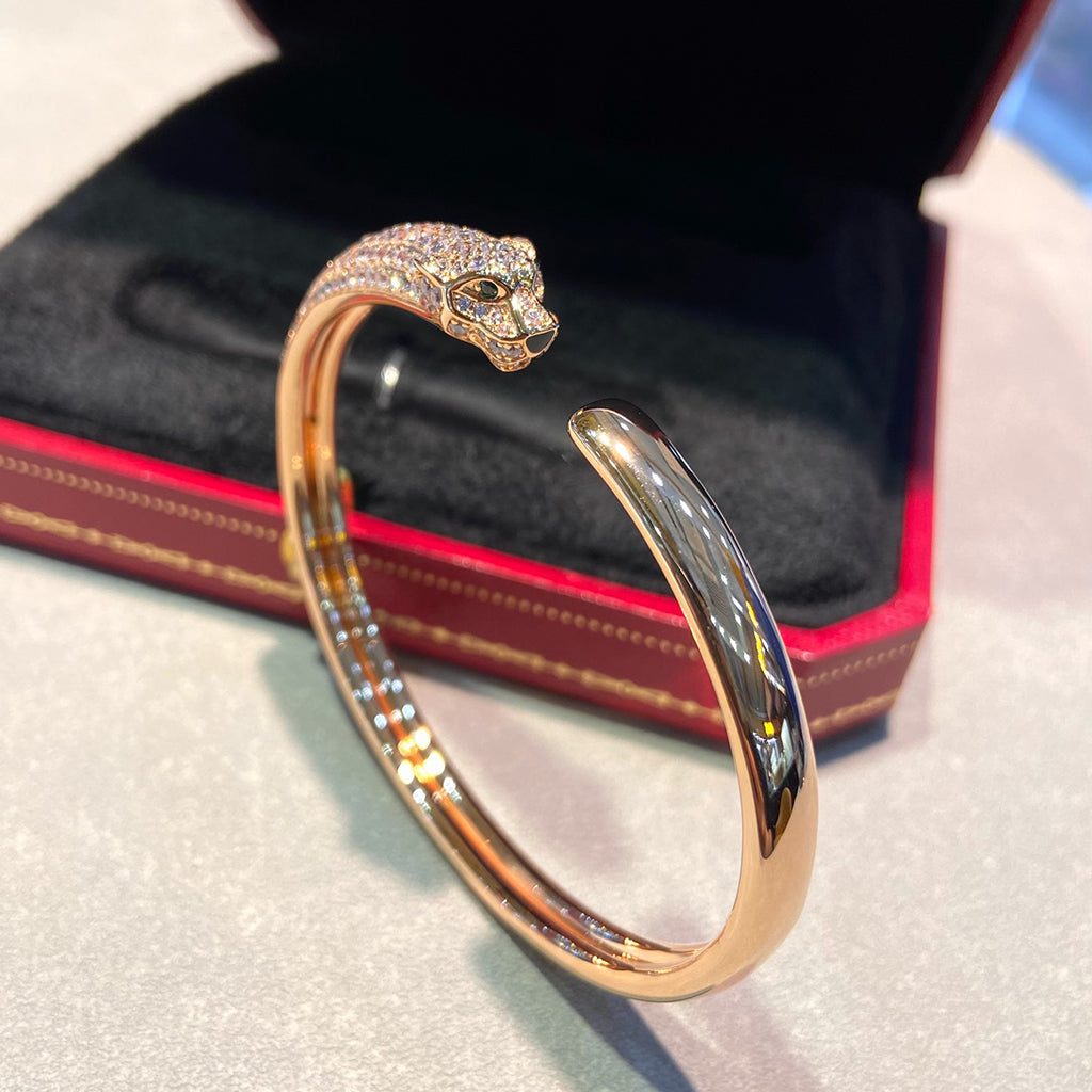 [Rose Tomorrow]PANTHERE HALF DIAMOND OPEN BRACELET