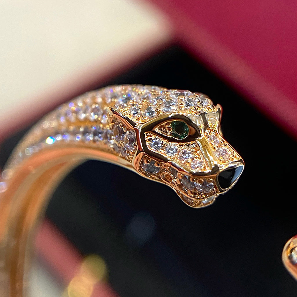 [Rose Tomorrow]PANTHERE HALF DIAMOND OPEN BRACELET