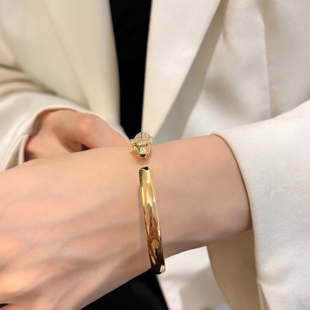 [Rose Tomorrow]PANTHERE HALF DIAMOND OPEN BRACELET