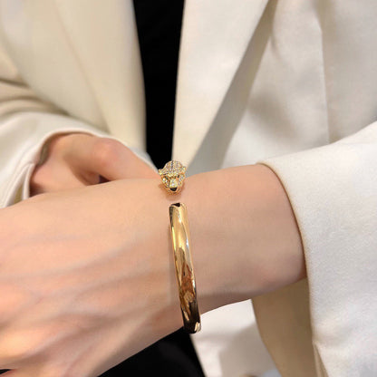 [Rose Tomorrow]PANTHERE HALF DIAMOND OPEN BRACELET
