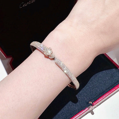 [Rose Tomorrow]PANTHERE FULL DIAMOND OPEN BRACELET