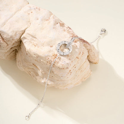 [Rose Tomorrow]LOVE DOUBLE RING FULL DIAMOND BRACELET