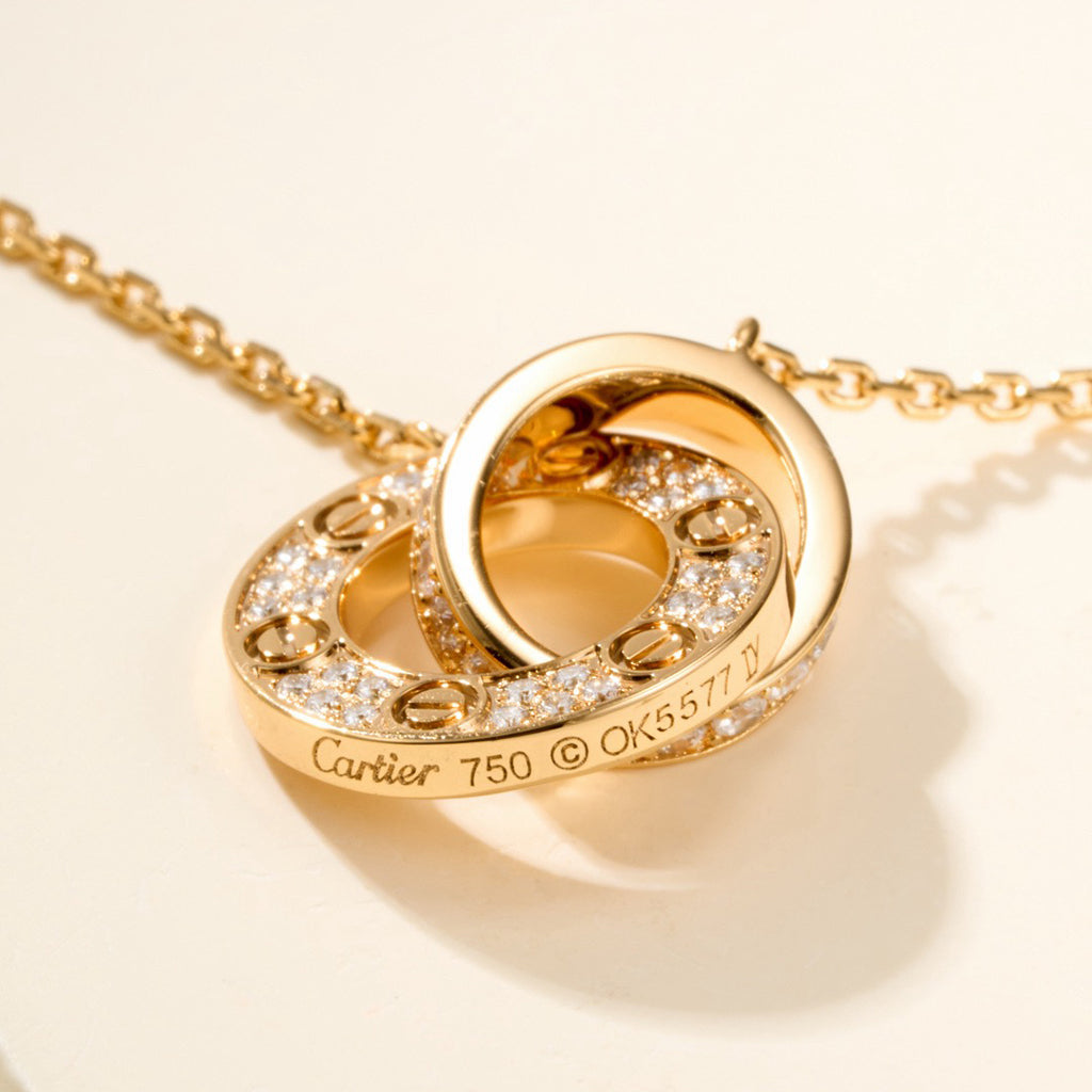 [Rose Tomorrow]LOVE DOUBLE RING FULL DIAMOND BRACELET
