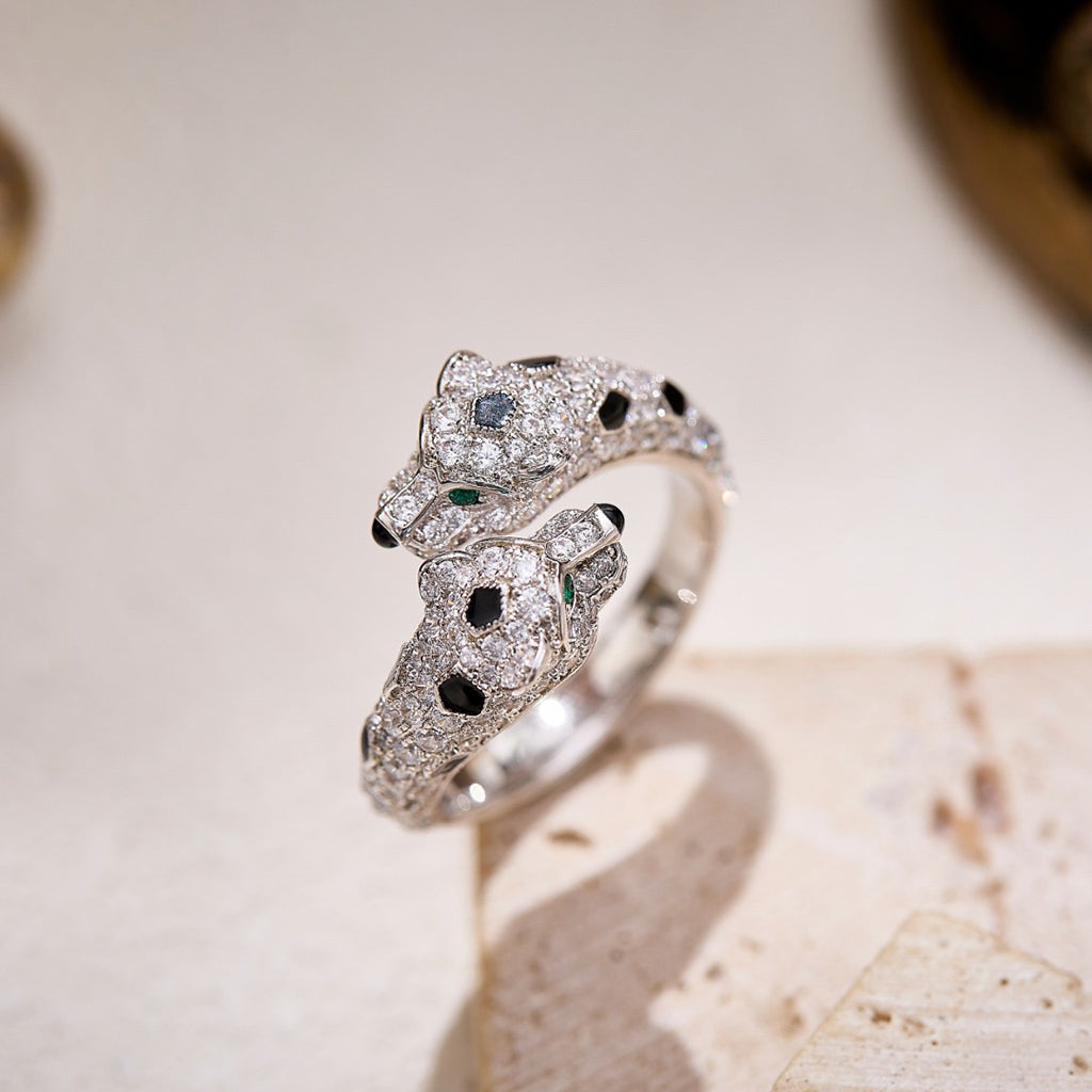 [Rose Tomorrow]PANTHERE DOUBLE HEADED FULL DIAMOND  RING