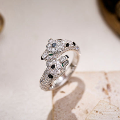 [Rose Tomorrow]PANTHERE DOUBLE HEADED FULL DIAMOND  RING