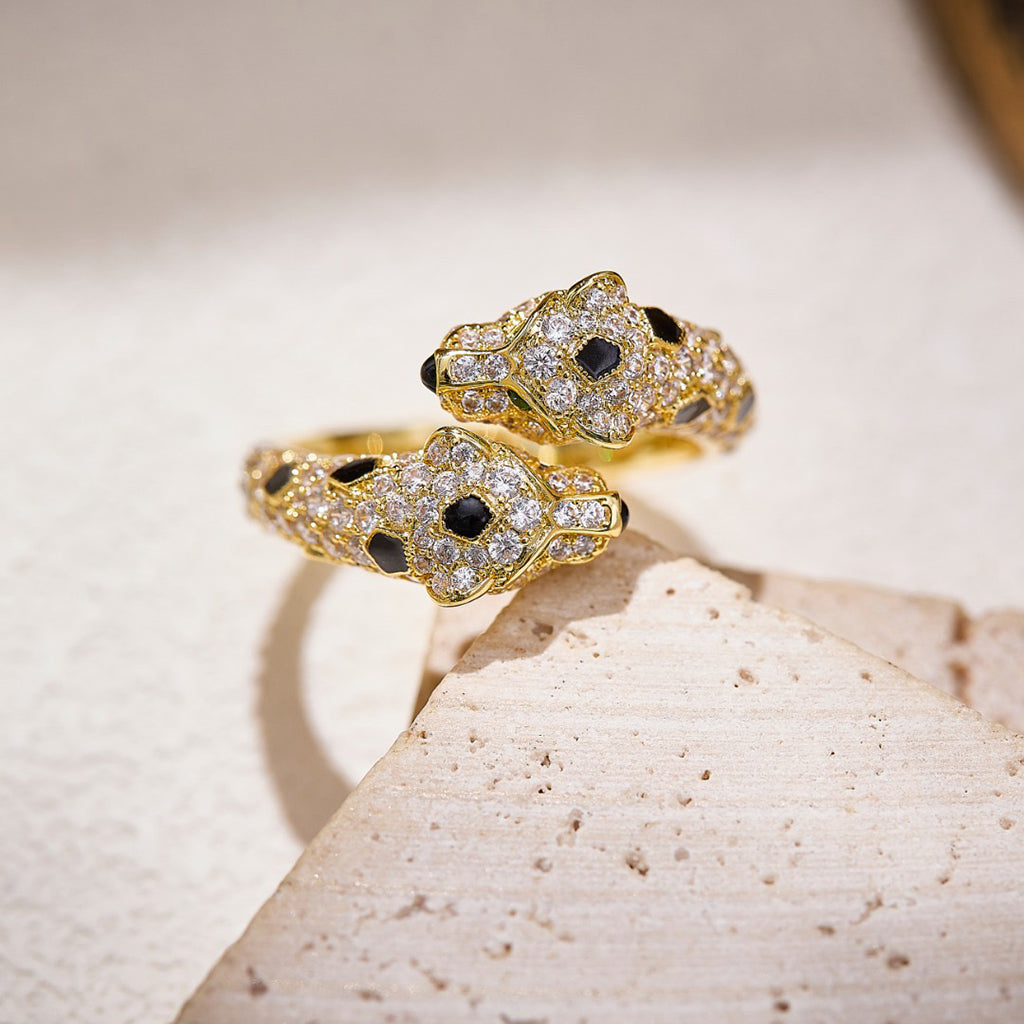 [Rose Tomorrow]PANTHERE DOUBLE HEADED FULL DIAMOND  RING