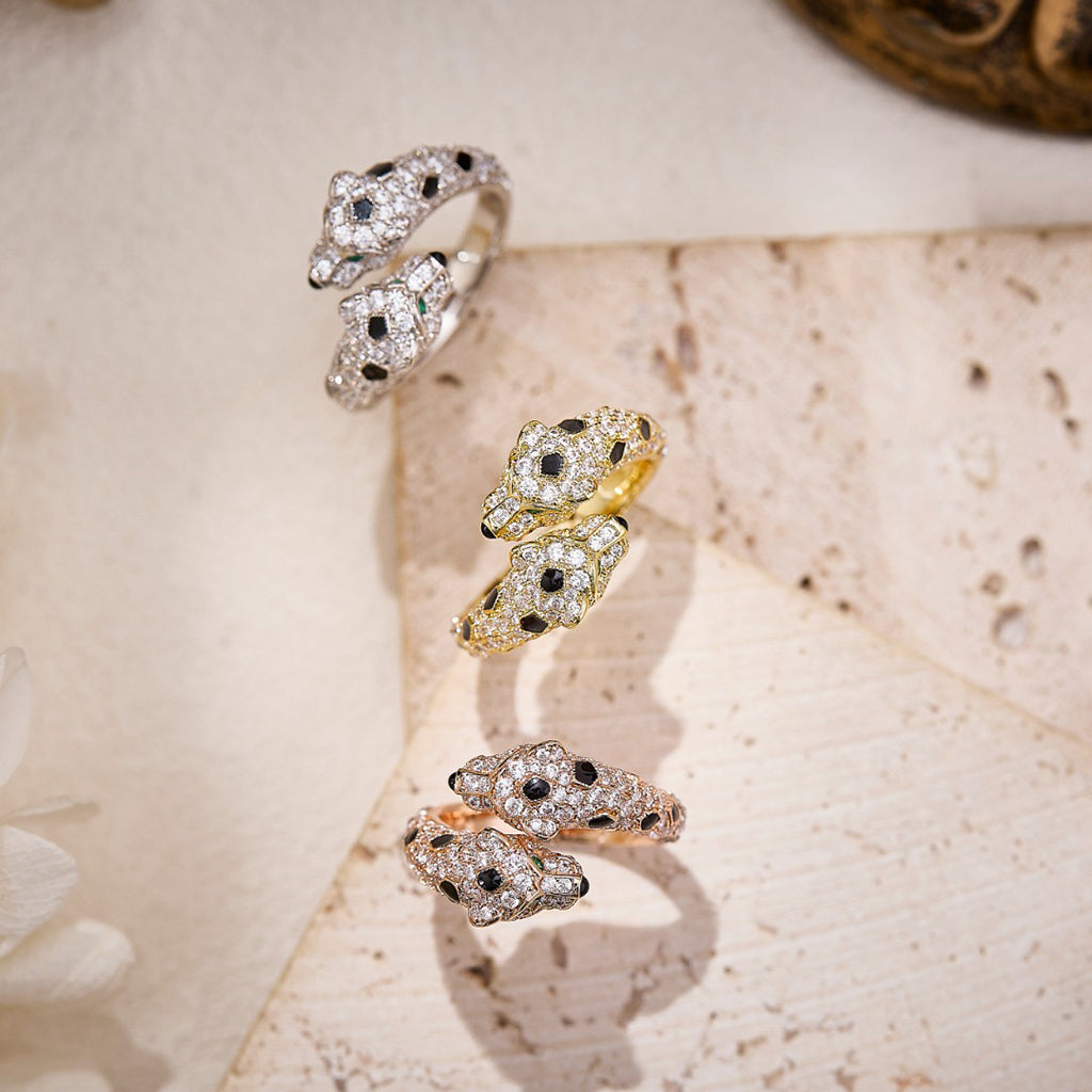 [Rose Tomorrow]PANTHERE DOUBLE HEADED FULL DIAMOND  RING