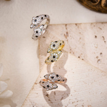 [Rose Tomorrow]PANTHERE DOUBLE HEADED FULL DIAMOND  RING