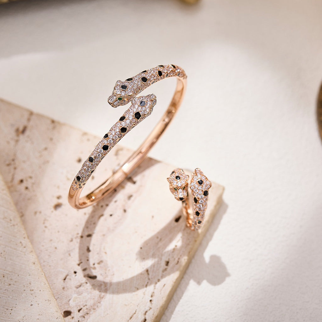 [Rose Tomorrow]PANTHERE DOUBLE HEADED FULL DIAMOND  RING