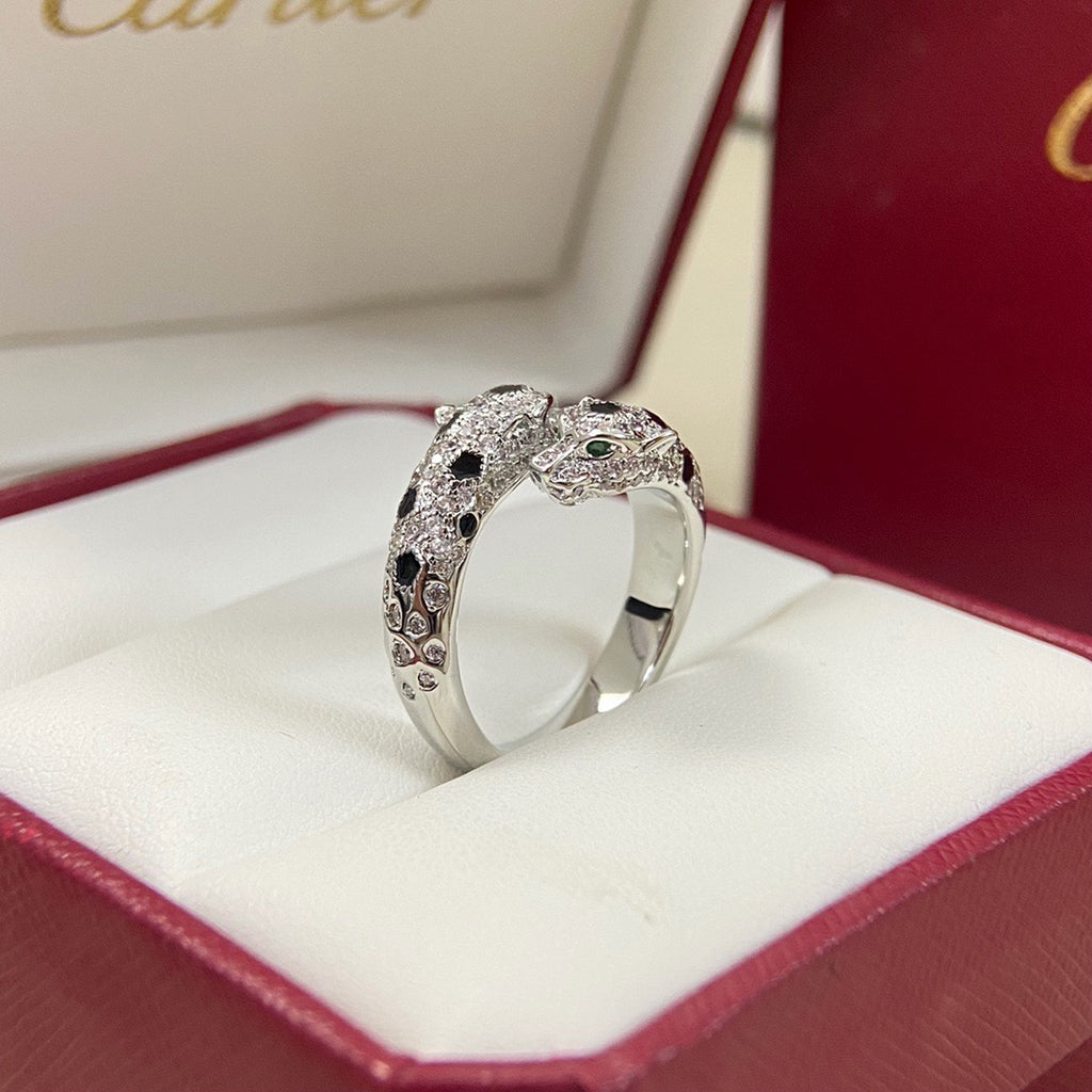 [Rose Tomorrow]PANTHERE DOUBLE HEADED FULL DIAMOND  RING