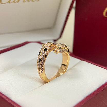[Rose Tomorrow]PANTHERE DOUBLE HEADED FULL DIAMOND  RING