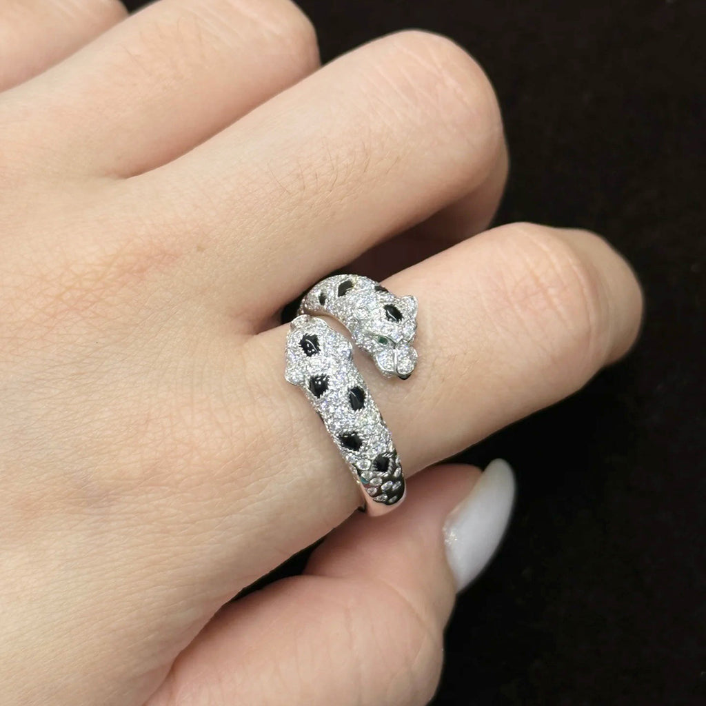 [Rose Tomorrow]PANTHERE DOUBLE HEADED FULL DIAMOND  RING