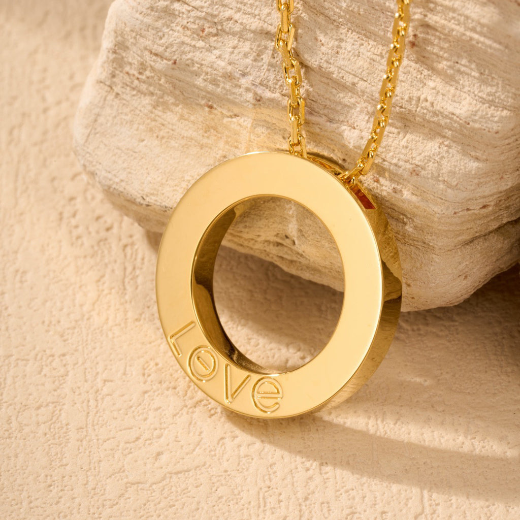 [Rose Tomorrow]LOVE NECKLACE 16MM  FULL DIAMOND