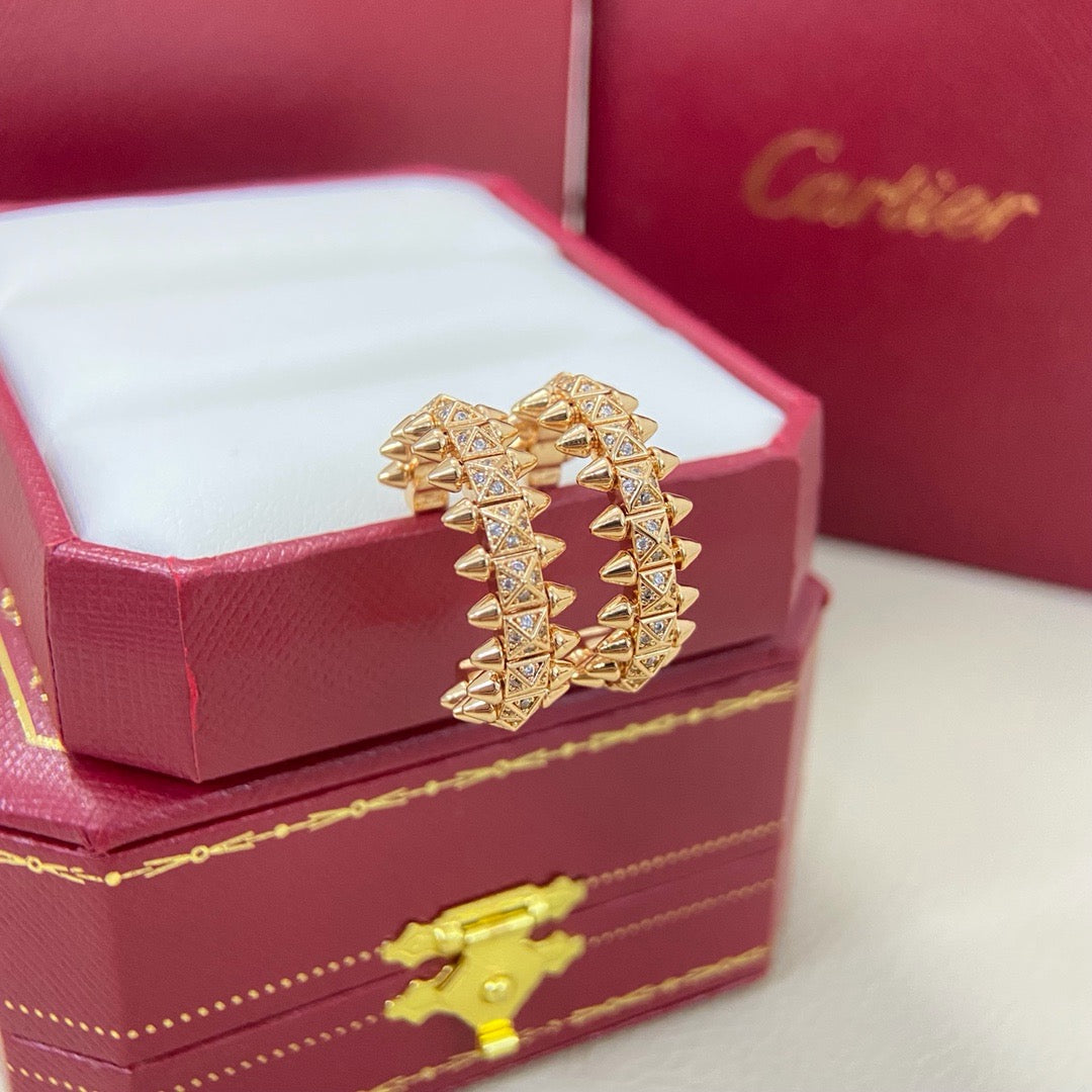 [Rose Tomorrow]CLASH 6.4MM FULL DIAMOND SMALL EARRINGS