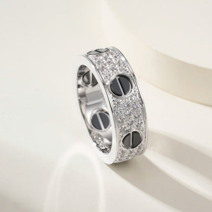 [Rose Tomorrow]LOVE RING 5.5MM DIAMONDS PAVED CERAMIC