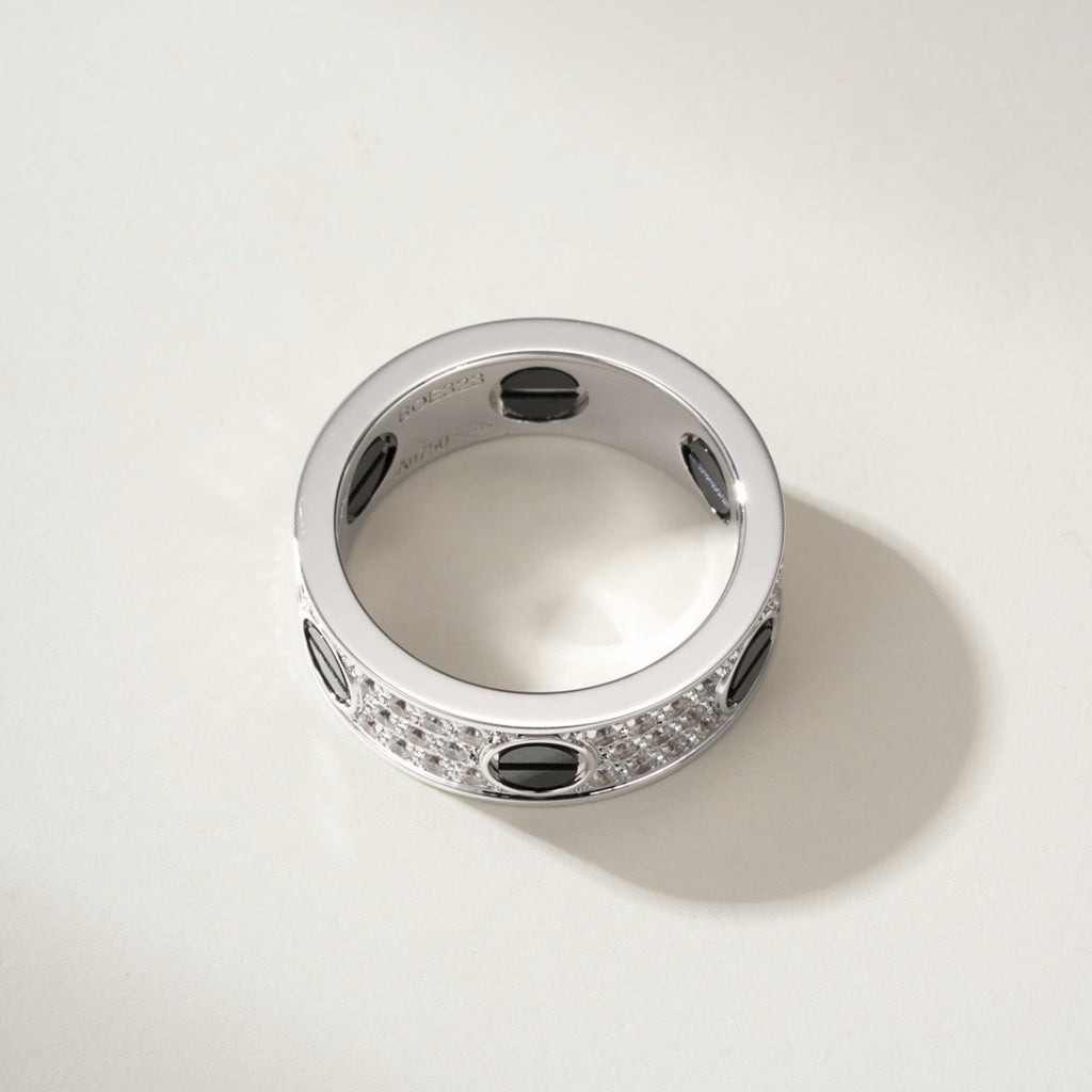 [Rose Tomorrow]LOVE RING 5.5MM DIAMONDS PAVED CERAMIC