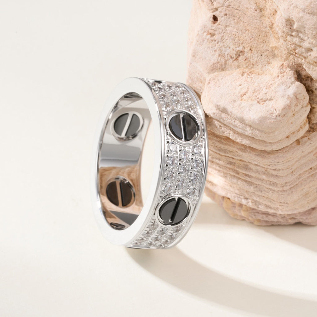 [Rose Tomorrow]LOVE RING 5.5MM DIAMONDS PAVED CERAMIC