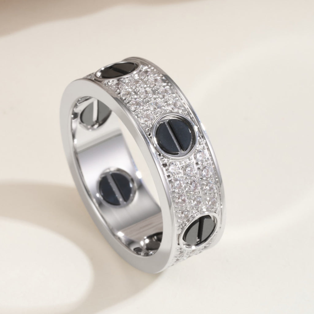 [Rose Tomorrow]LOVE RING 5.5MM DIAMONDS PAVED CERAMIC
