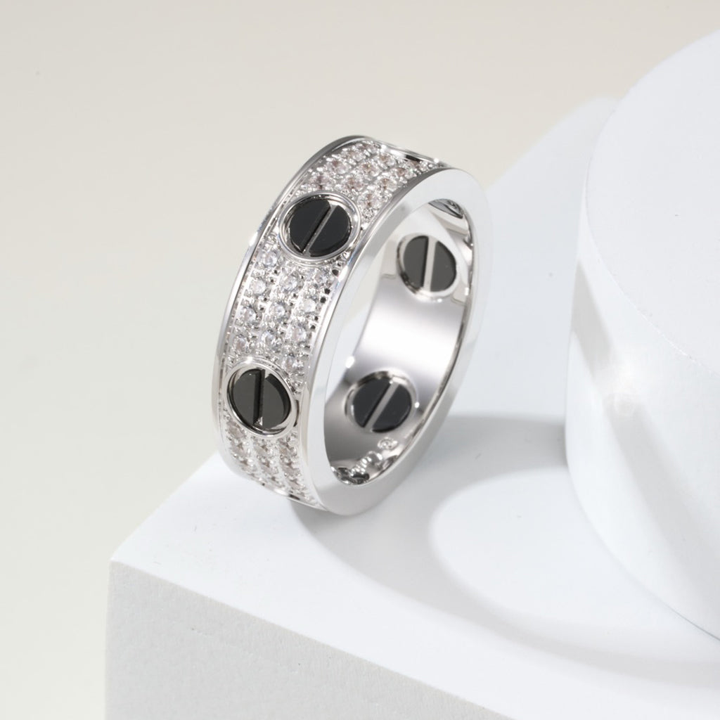 [Rose Tomorrow]LOVE RING 5.5MM DIAMONDS PAVED CERAMIC