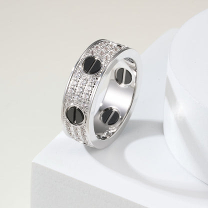 [Rose Tomorrow]LOVE RING 5.5MM DIAMONDS PAVED CERAMIC