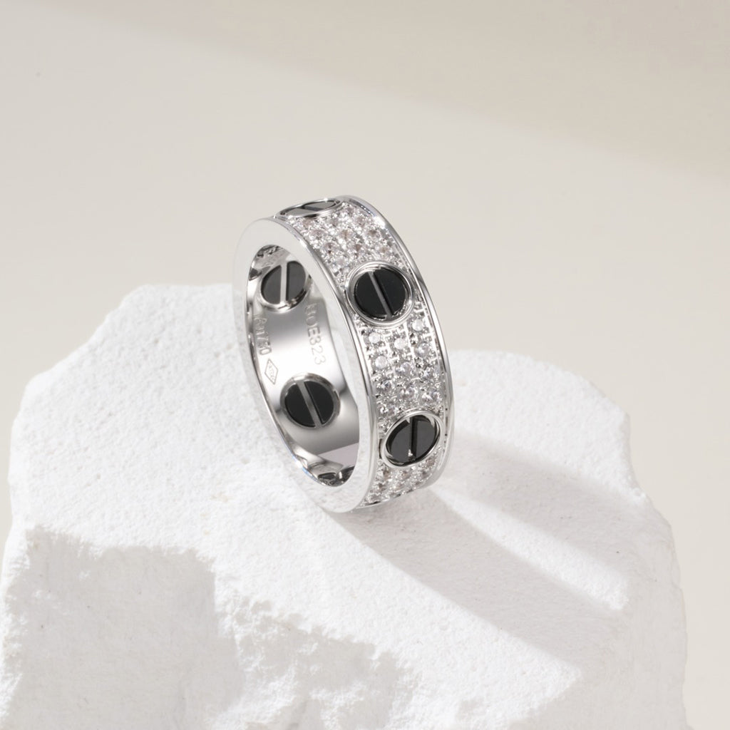[Rose Tomorrow]LOVE RING 5.5MM DIAMONDS PAVED CERAMIC