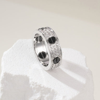 [Rose Tomorrow]LOVE RING 5.5MM DIAMONDS PAVED CERAMIC