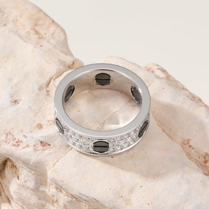 [Rose Tomorrow]LOVE RING 5.5MM DIAMONDS PAVED CERAMIC