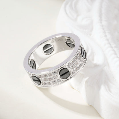 [Rose Tomorrow]LOVE RING 5.5MM DIAMONDS PAVED CERAMIC