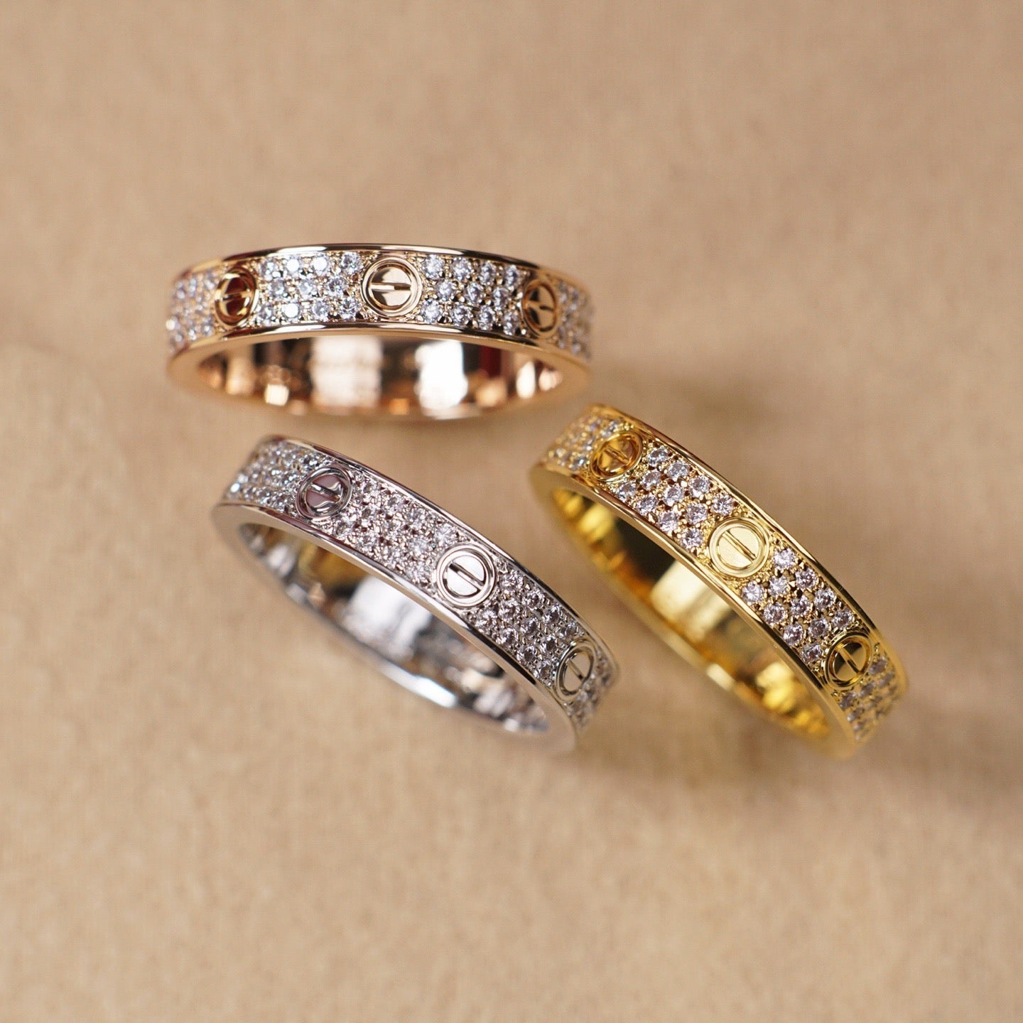 [Rose Tomorrow]LOVE RING 4.0MM DIAMOND PAVED