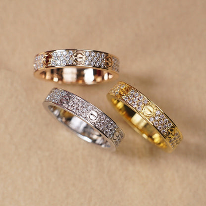 [Rose Tomorrow]LOVE RING 4.0MM DIAMOND PAVED