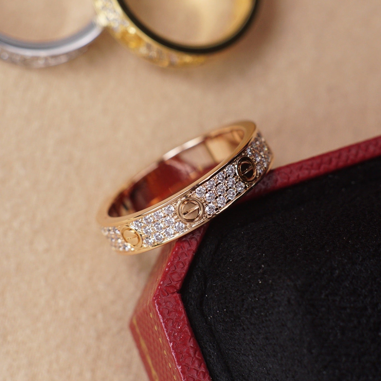 [Rose Tomorrow]LOVE RING 4.0MM DIAMOND PAVED