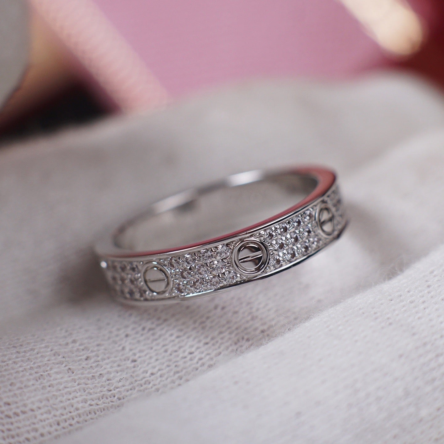 [Rose Tomorrow]LOVE RING 4.0MM DIAMOND PAVED