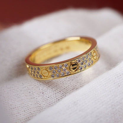 [Rose Tomorrow]LOVE RING 4.0MM DIAMOND PAVED