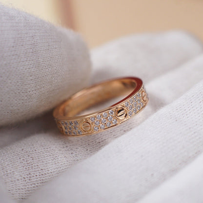 [Rose Tomorrow]LOVE RING 4.0MM DIAMOND PAVED