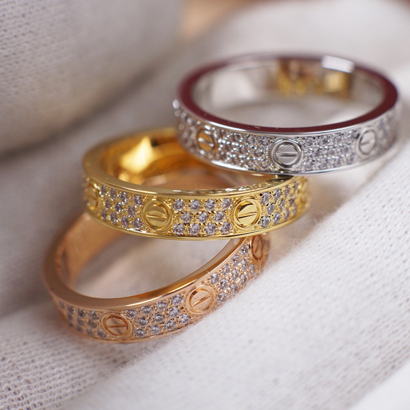 [Rose Tomorrow]LOVE RING 4.0MM DIAMOND PAVED