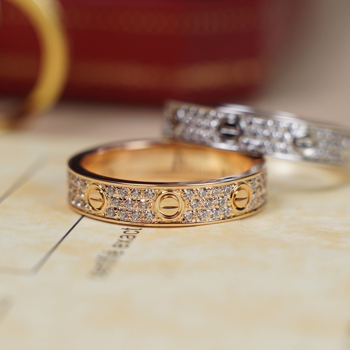 [Rose Tomorrow]LOVE RING 4.0MM DIAMOND PAVED