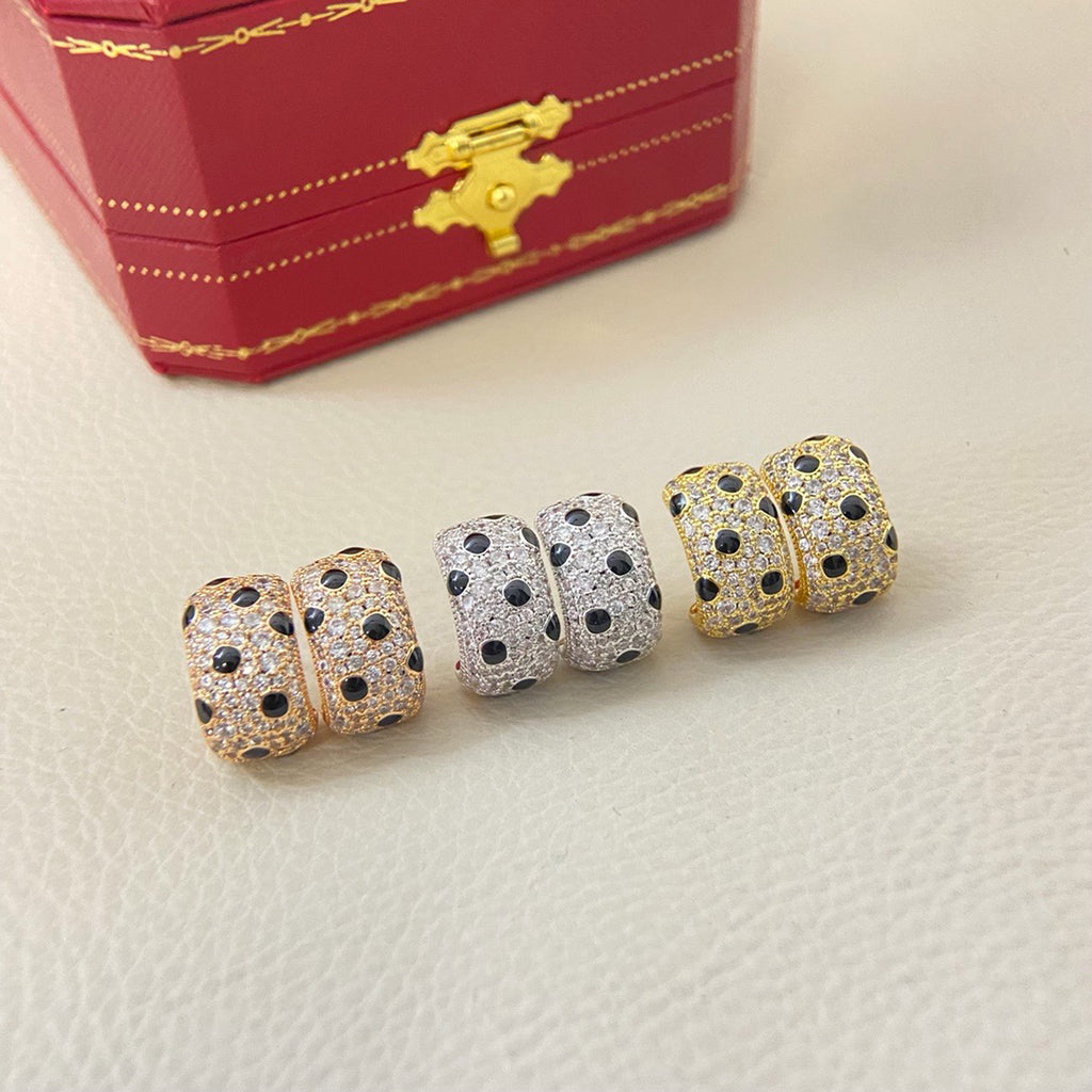 [Rose Tomorrow]PANTHERE MINI FULL DIAMOND EARRINGS