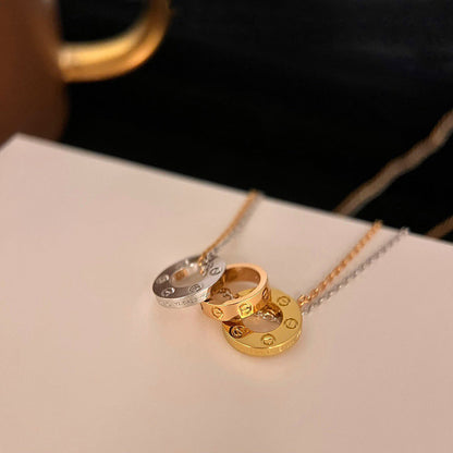 [Rose Tomorrow]LOVE 6 DIAMOND PENDANT NECKLACE
