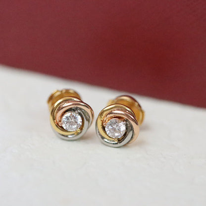 [Rose Tomorrow]TRINITY STUD DIAMOND EARRINGS