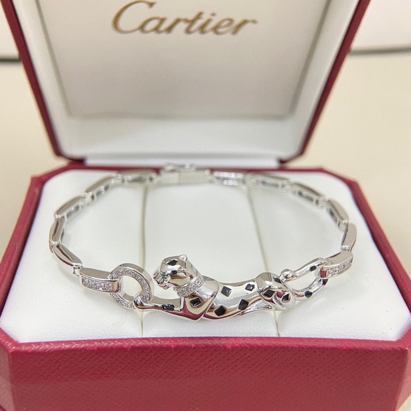 [Rose Tomorrow]PANTHERE HALF DIAMOND ON CHAIN BRACELET