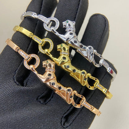 [Rose Tomorrow]PANTHERE HALF DIAMOND ON CHAIN BRACELET