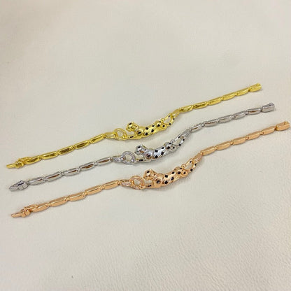[Rose Tomorrow]PANTHERE HALF DIAMOND ON CHAIN BRACELET