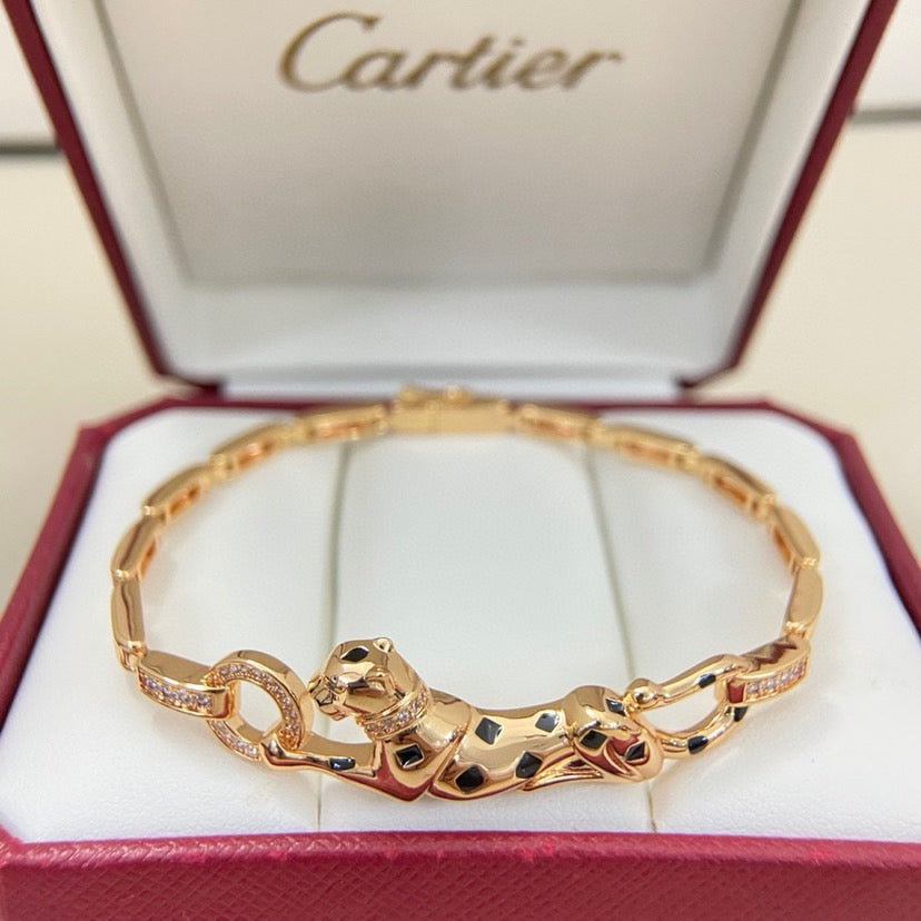 [Rose Tomorrow]PANTHERE HALF DIAMOND ON CHAIN BRACELET