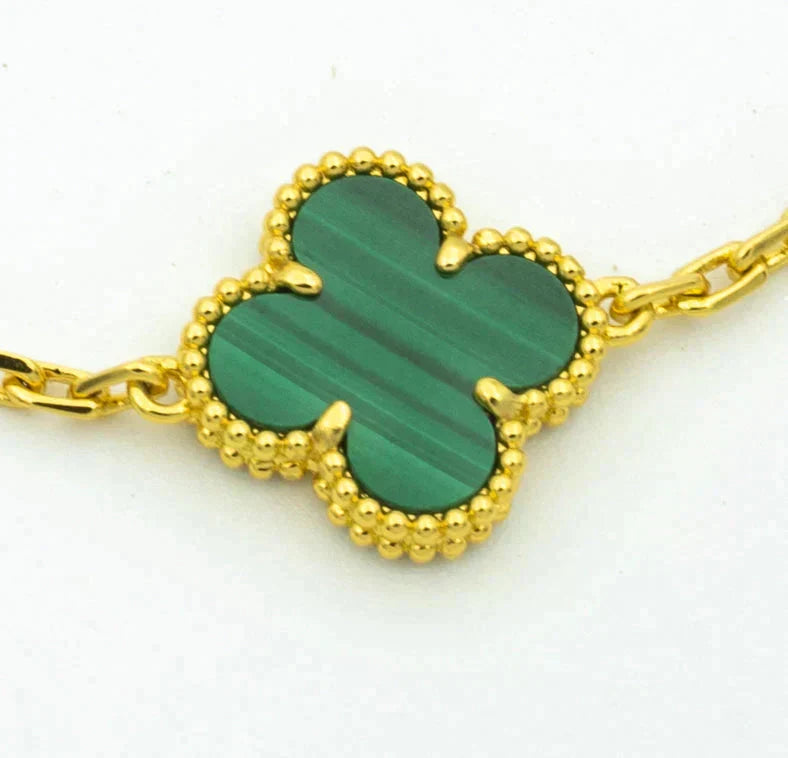 [Rose Tomorrow] CLOVER 5 MOTIF MALACHITE BRACELET COLLECTION