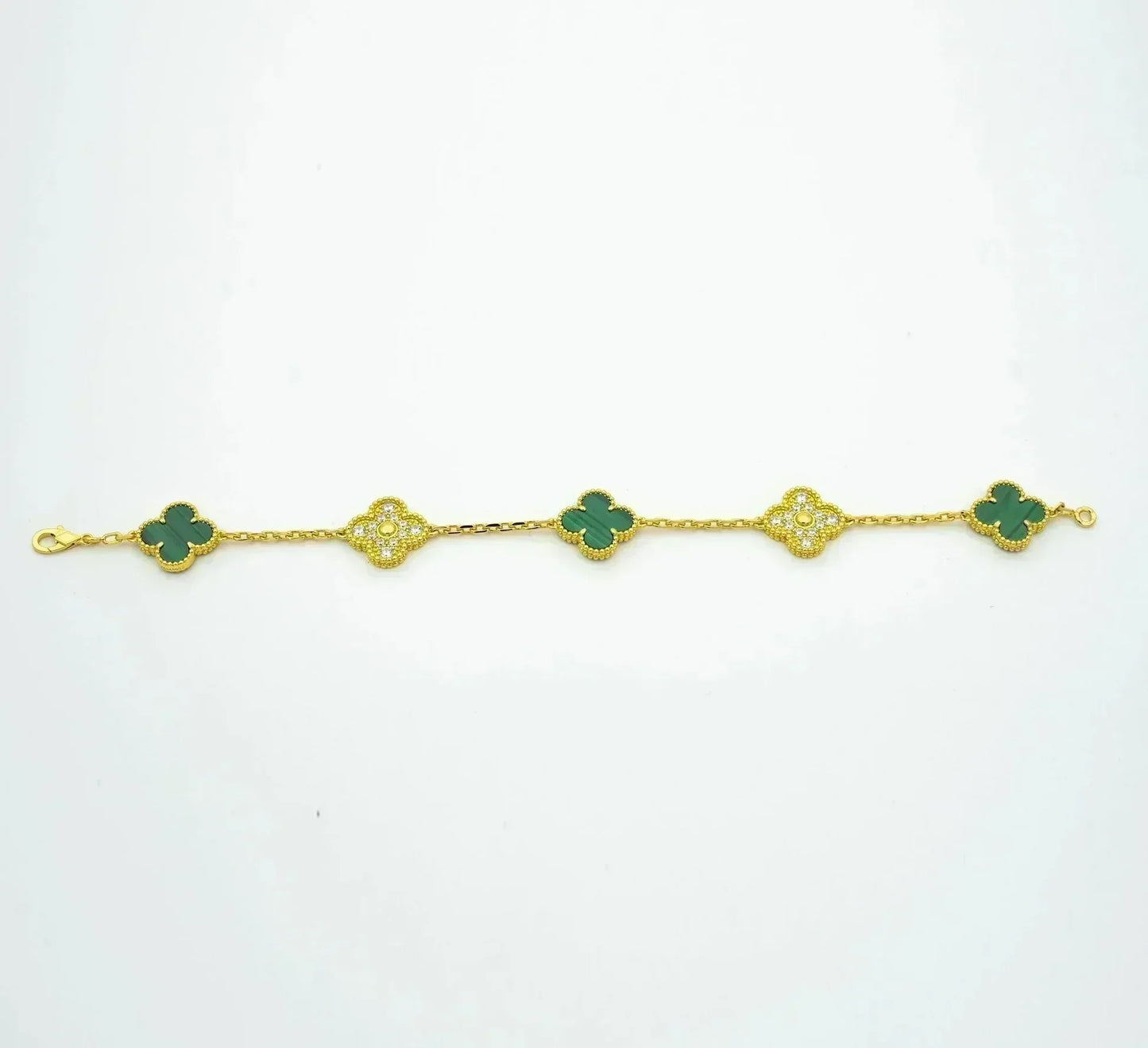 [Rose Tomorrow] CLOVER 5 MOTIF MALACHITE BRACELET COLLECTION