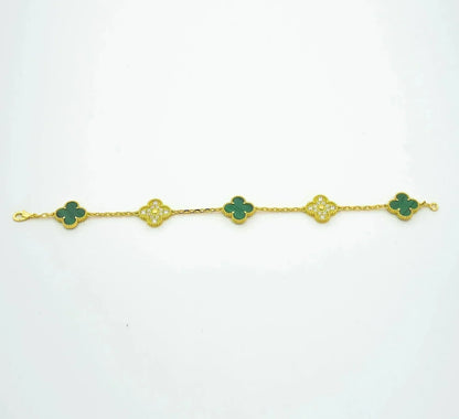 [Rose Tomorrow] CLOVER 5 MOTIF MALACHITE BRACELET COLLECTION