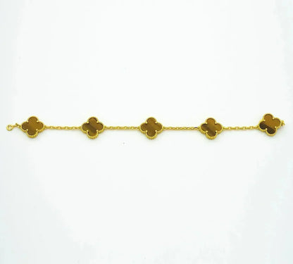 [Rose Tomorrow] CLOVER 5 MOTIFS TIGER EYE BRACELET COLLECTION