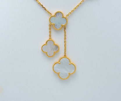 [Rose Tomorrow]CLOVER MOTHER OF PEARL NECKLACE 6 MOTIF
